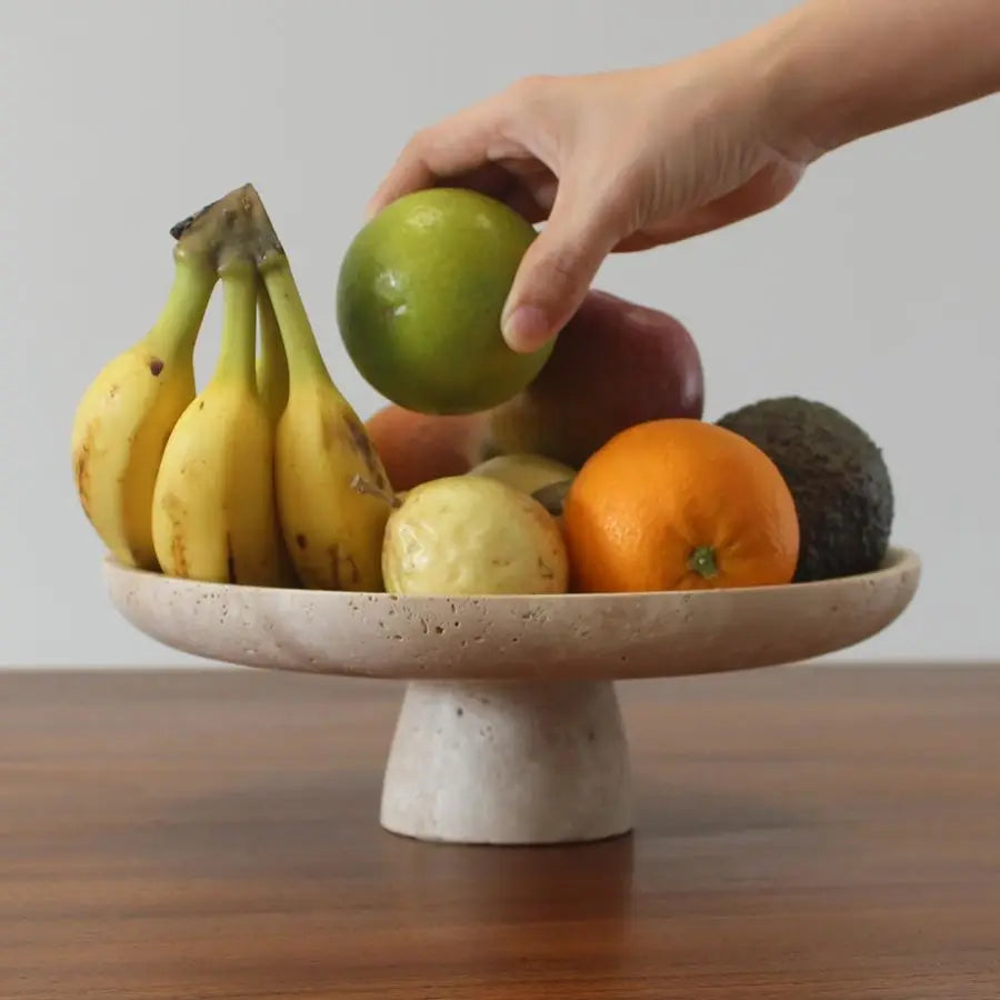 Natural Travertine Fruit Bowl