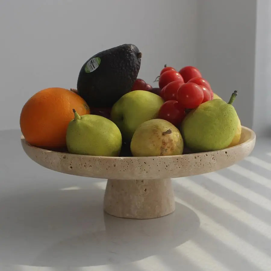 Natural Travertine Fruit Bowl